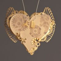 Clockwork Love Wings Gold Large